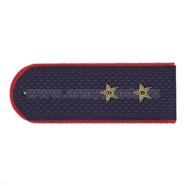 Погоны Полиции (ОВД) темно-синие с красн. кантом (на китель) канитель (прапорщик)
