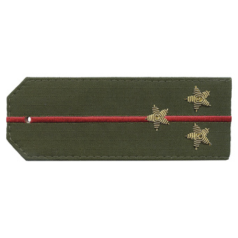 Погоны из рубаш. ткани оливк. (Rip-Stop) c 1 вышит. красным пр. вышит. канит. (старший лейтенант) на костюм офисный