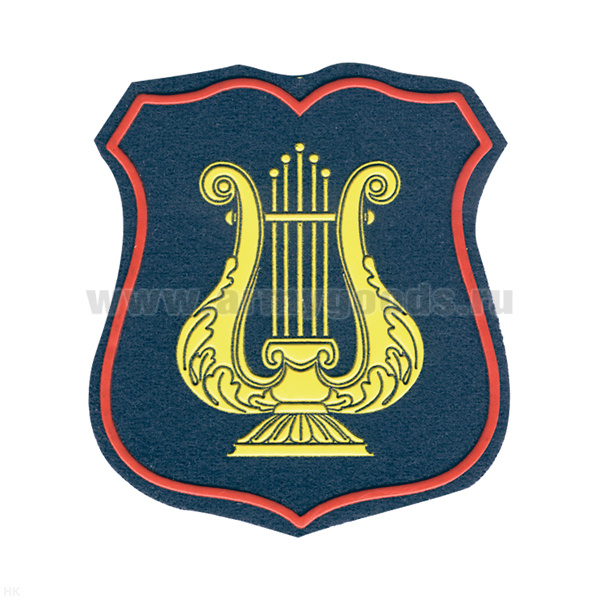 Шеврон пласт Военно-оркестровая служба ВС (морская волна с красным кантом) щит