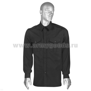 Рубашка Охранника (дл.рук) черная р-ры с 47