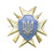 Значок мет. Герб Украины на мальтийском кресте с винтовками (бел.)