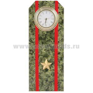 Часы сувенирные настольные (камень змеевик зеленый) Погон Майор ВС