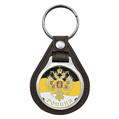 Брелок с эмблемой на виниловой подкладке Россия (Монархический флаг с гербом)