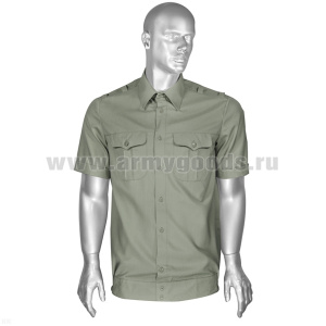 Рубашка форм. офиц. мужская (кор.рук.) оливковая р-ры с 47