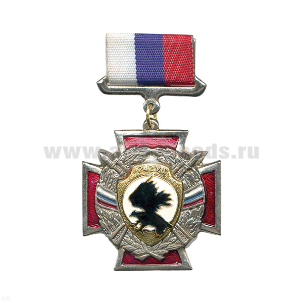 Медаль 242 УЦ (серия ВДВ (красн. крест с венком) (на планке - лента РФ)
