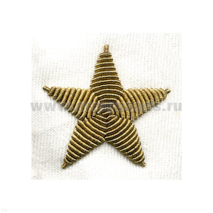 Звезда ВМФ на рукав (белый фон) канитель