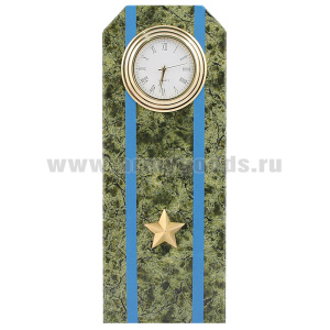 Часы сувенирные настольные (камень змеевик зеленый) Погон Майор ВДВ
