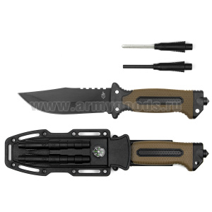 Нож GERBER COLUMBIA в пластиковых ножнах с компасом и огнивом (4028C/N) общая длина 27 см