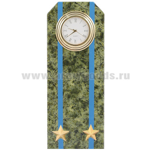 Часы сувенирные настольные (камень змеевик зеленый) Погон Подполковник ВДВ