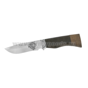 Нож Тигр (рукоятка - дерево, клинок - полировка) с гравировкой (надпись+ рисунок) 24-25 см