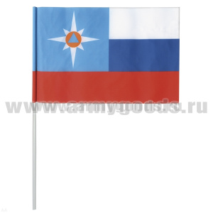 Флажок махат. (15х25 см) МЧС представительский (поле с флагом РФ)