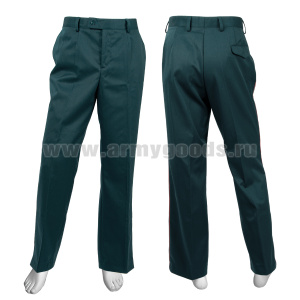 Брюки форм. п/ш МО "морская волна" с красным кантом (ТУ 858-6521-2018) в комплект к кителю с воротником-стойкой (задний карман с клапаном, брючины не зауженные)