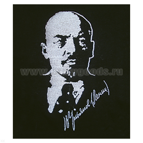 Футболка с вышивкой на груди Ленин (подпись), черная