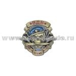 Значок мет. ВДВ Никто, кроме нас! (череп с ножом на фоне эмблемы ВДВ) мал., на пимсе