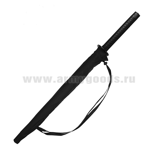 Зонт тактический черный (ручка в виде рукоятки катаны)