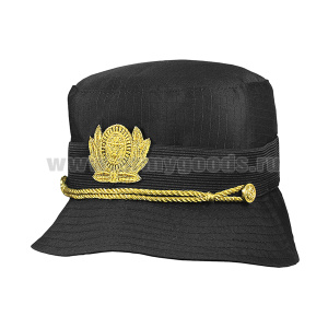Шляпа женская СУВЕНИРНАЯ черная (ткань Rip-Stop) c вышит. кокардой ВМФ 