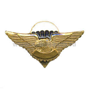 Значок мет. Орел пустой (серия орел с парашютом, крылья в стороны с названиями дивизий ВДВ)