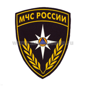 Шеврон пластизолевый МЧС России (щит) черн.