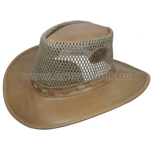 Шляпа (кожа буйвола + текстильная сетка) ярко-коричн. (302Т) пр-во ЮАР