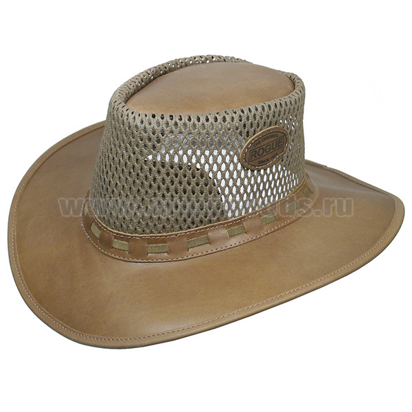 Шляпа (кожа буйвола + текстильная сетка) ярко-коричн. (302Т) пр-во ЮАР