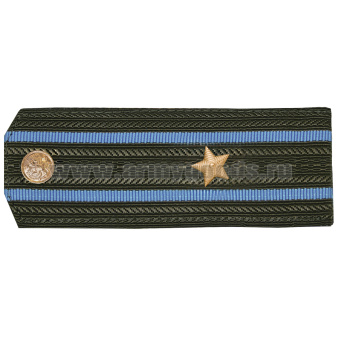 Погоны оливк. 2 голубых просвета, укомпл. мет. фурнитурой (майор) пластик