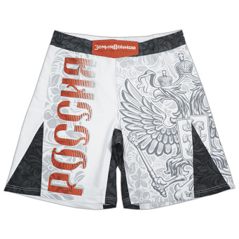 Шорты Россия (с орлом РФ) бело-серый орнамент (на липучке) (ЗВ)