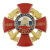 Значок мет. 360 лет пожарной охране России 1649-2009 (красн. крест с накл., смола, в венке)