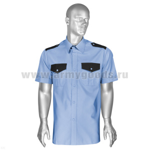 Рубашка Охранника (кор.рук.) голубая р-ры с 47