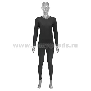 Термобелье черное женское (фуфайка и брюки; 100% ПП) (071)