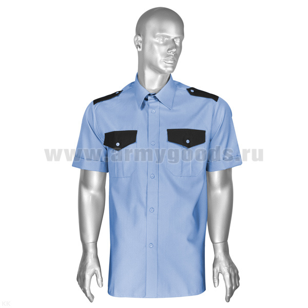 Рубашка Охранника (кор.рук.) голубая р-ры с 37 по 46