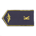 Погоны гражд. авиации, вышит. металлиз. нитью, синие "К" (5-тиугол.)