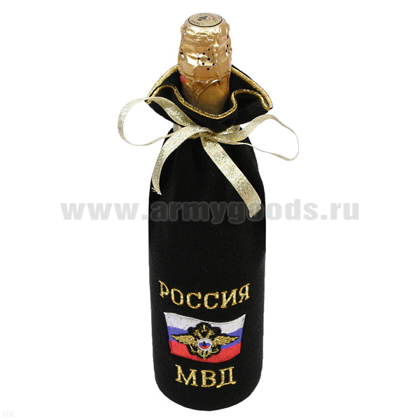 Мешочек под бутылку вышитый Россия МВД