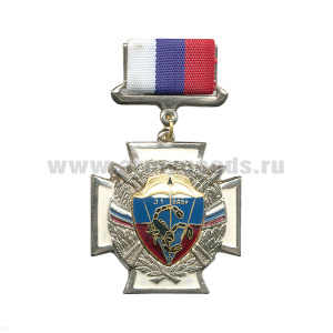 Медаль 31 гв. ВДБр (серия ВДВ (бел. крест с венком) (на планке - лента РФ)