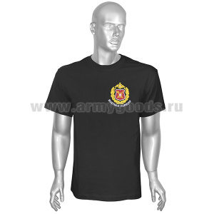 Футболка с вышивкой на груди и на спине Военная полиция (черная)