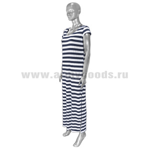 Платье женское белое в синюю полоску (длинное)