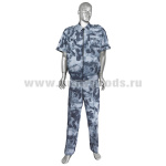 Костюм лет. Р-1 (кор.рук.) на молнии "синий мох" (рубаш.ткань) р-ры с 44 по 60