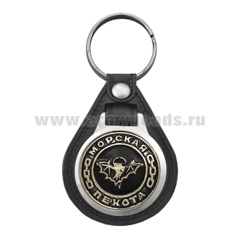 Брелок с эмблемой на виниловой подкладке Морская пехота (лет. мышь с парашютом)